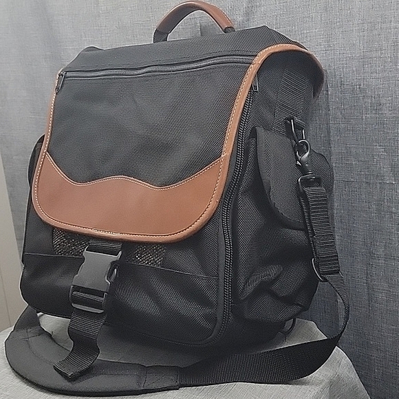 LL Bean Bob Krist VTG Large Padded Camera Bag Backpack Shoulder Canvas Leather - Picture 3 of 14